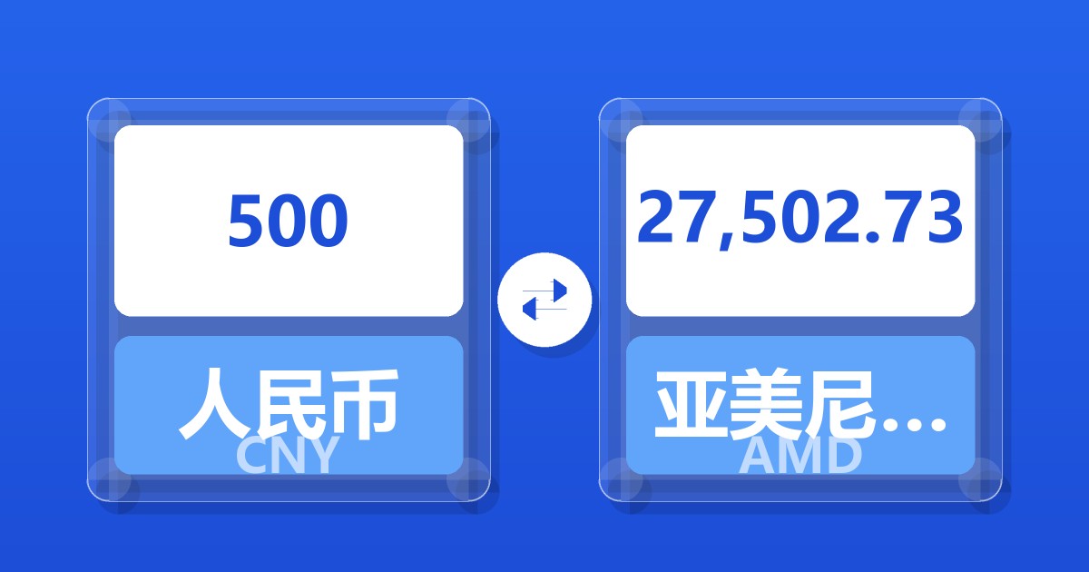 500人民币兑亚美尼亚德拉姆