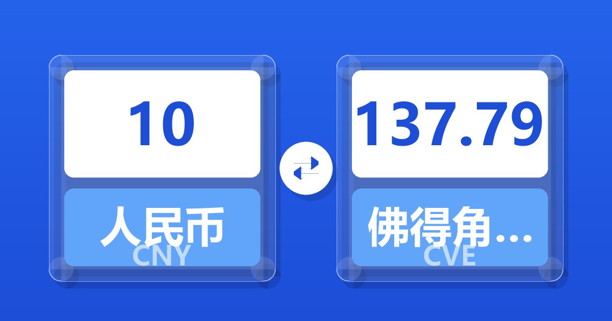 10人民币兑佛得角埃斯库多