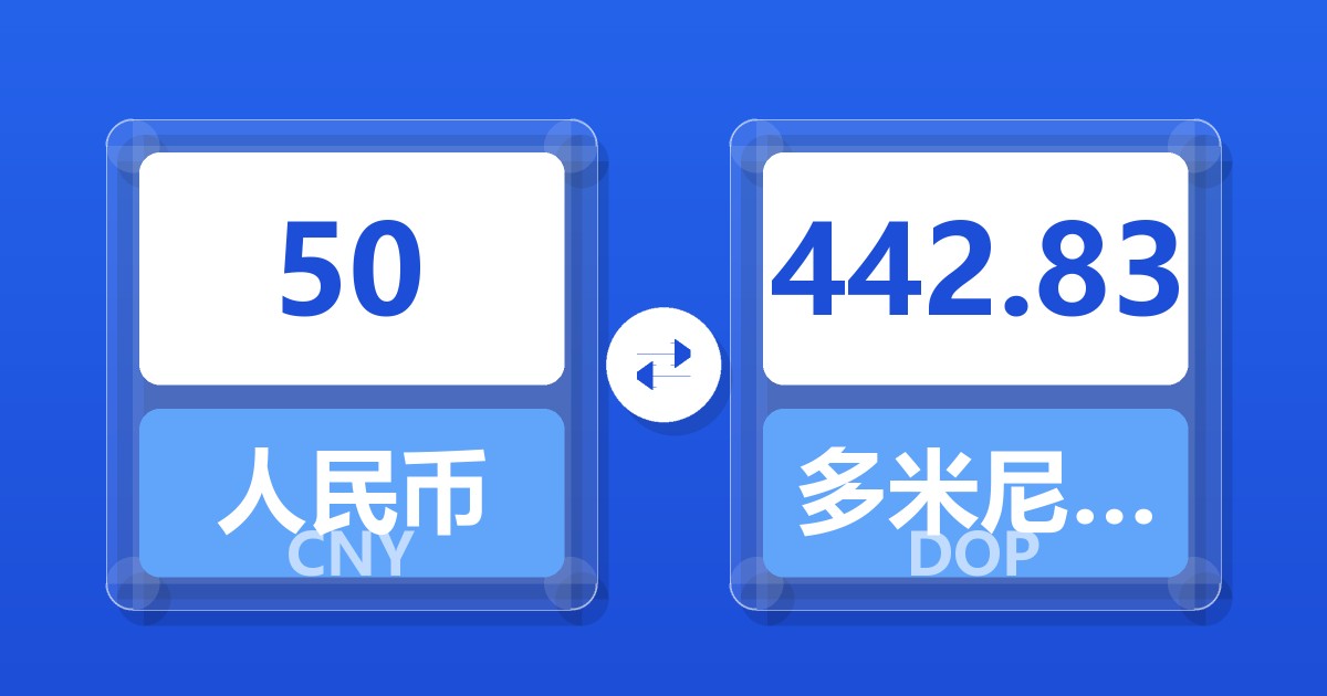 50人民币兑多米尼加比索