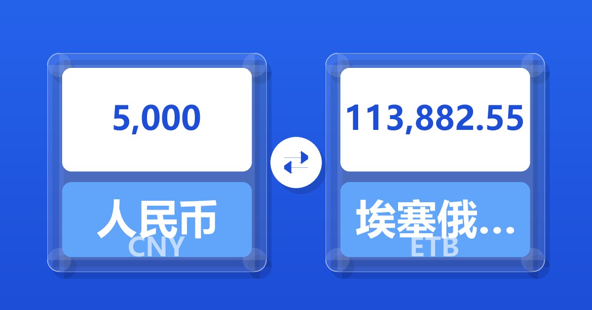 5,000人民币兑埃塞俄比亚比尔