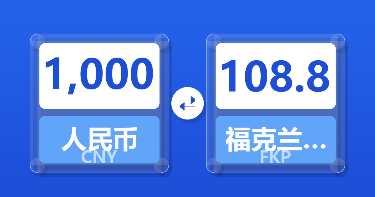 1,000人民币兑福克兰群岛镑