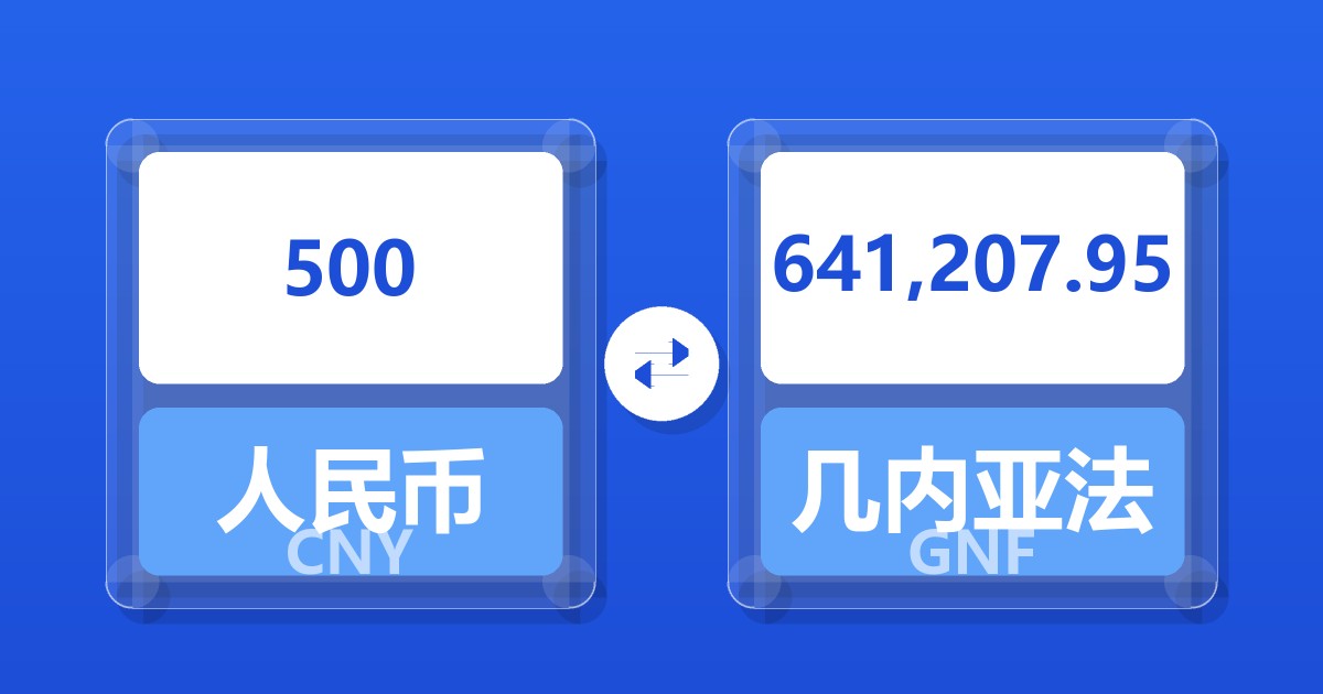 500人民币兑几内亚法郎