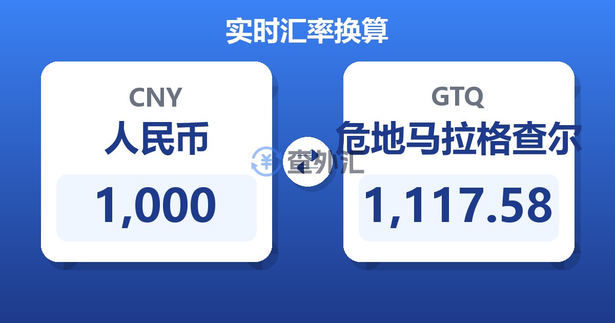 1,000人民币兑危地马拉格查尔