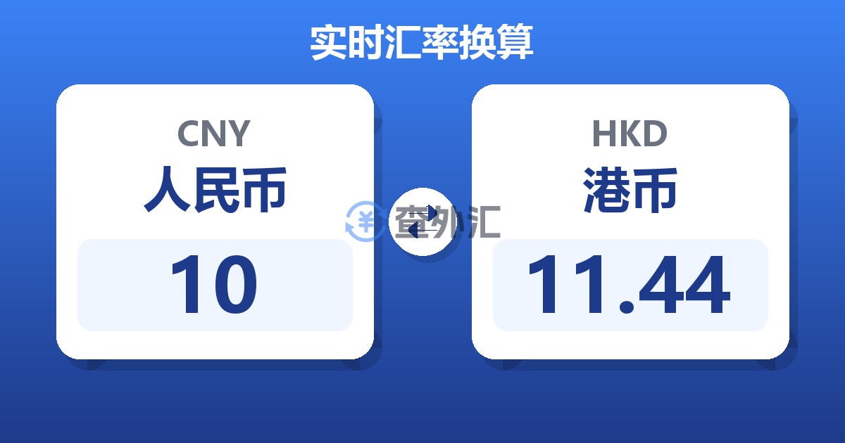 10人民币兑港币