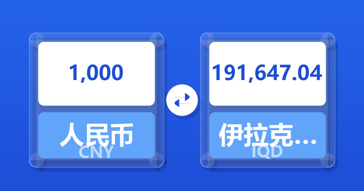 1,000人民币兑伊拉克第纳尔