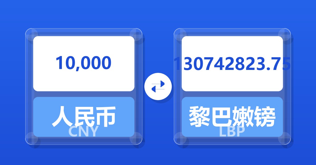10,000人民币兑黎巴嫩镑
