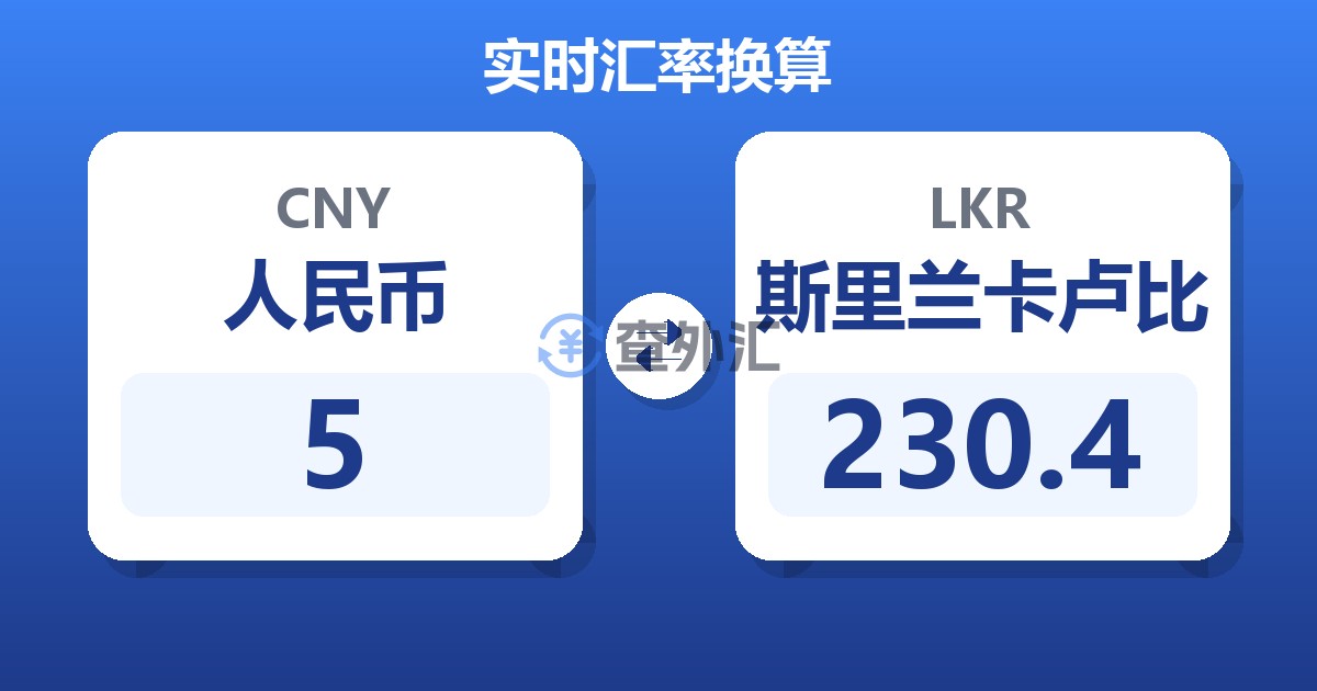 5人民币兑斯里兰卡卢比