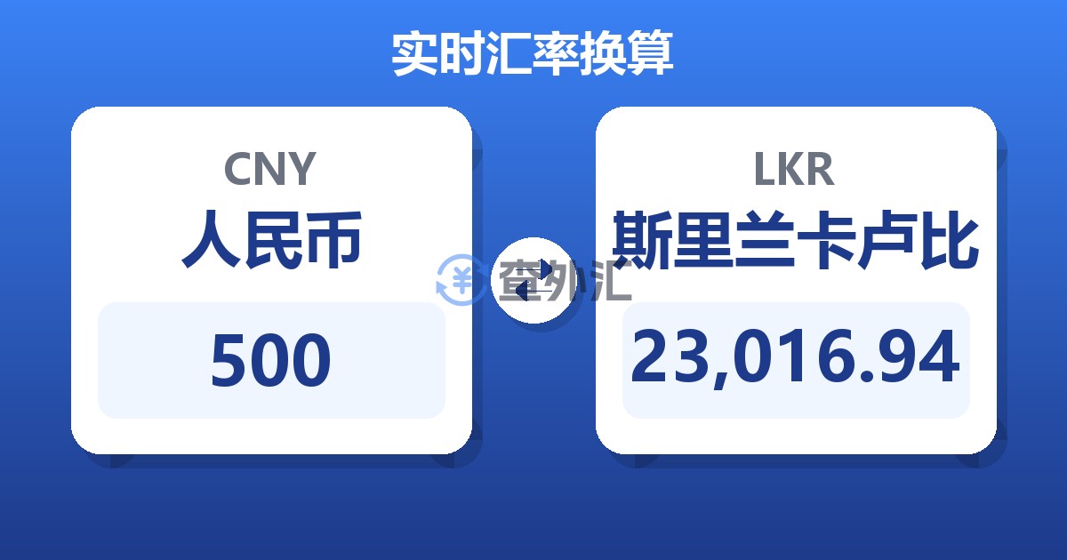500人民币兑斯里兰卡卢比