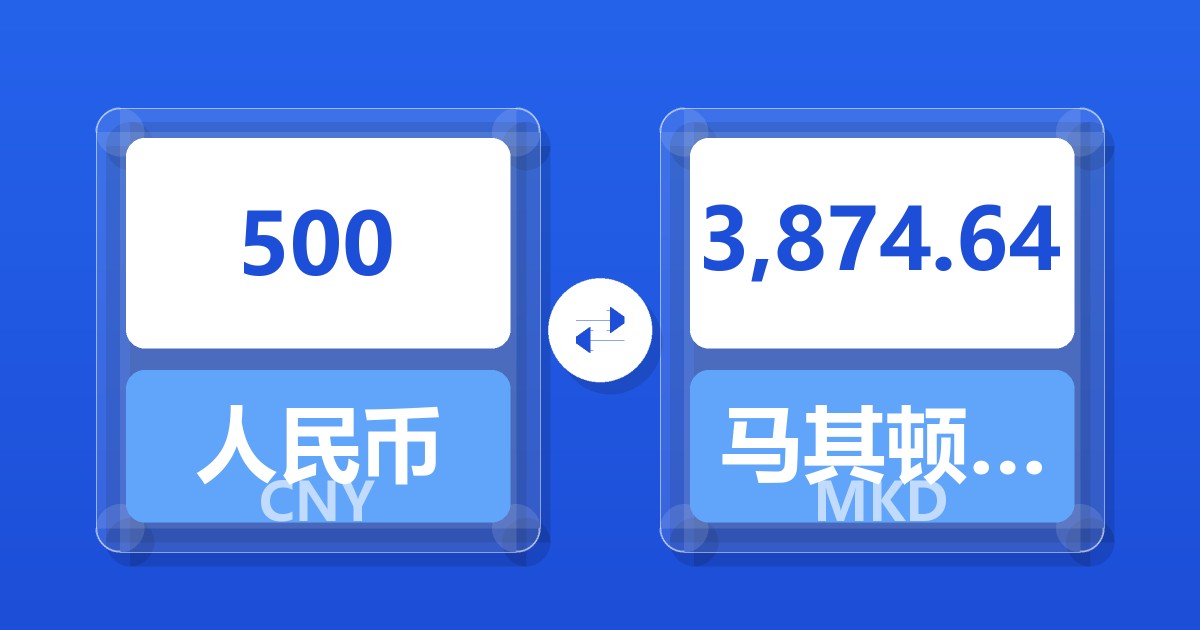500人民币兑马其顿第纳尔