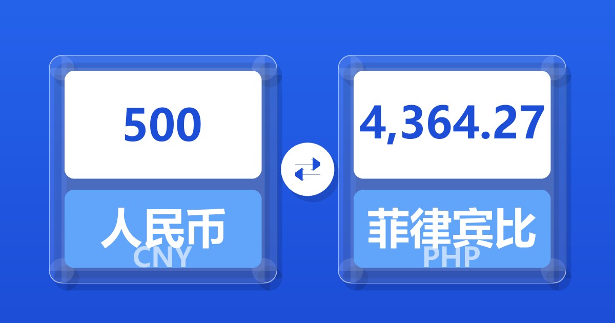 500人民币兑菲律宾比索