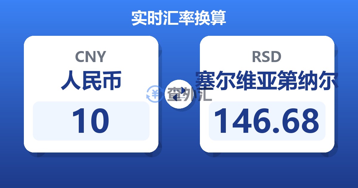 10人民币兑塞尔维亚第纳尔