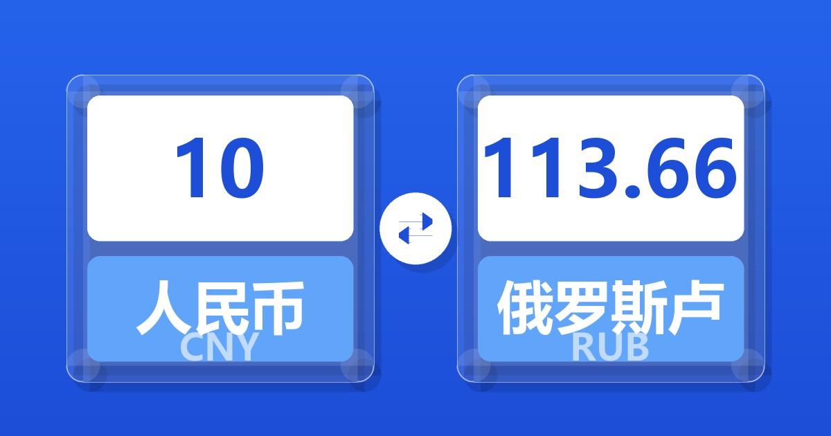 10人民币兑俄罗斯卢布
