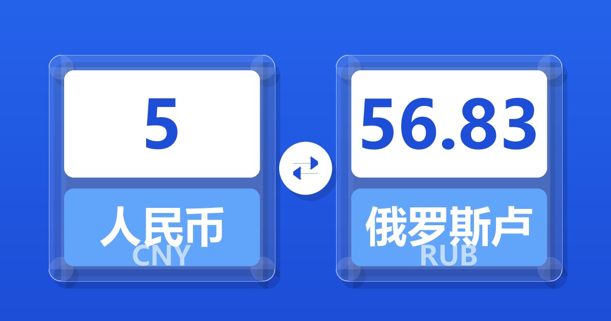 5人民币兑俄罗斯卢布