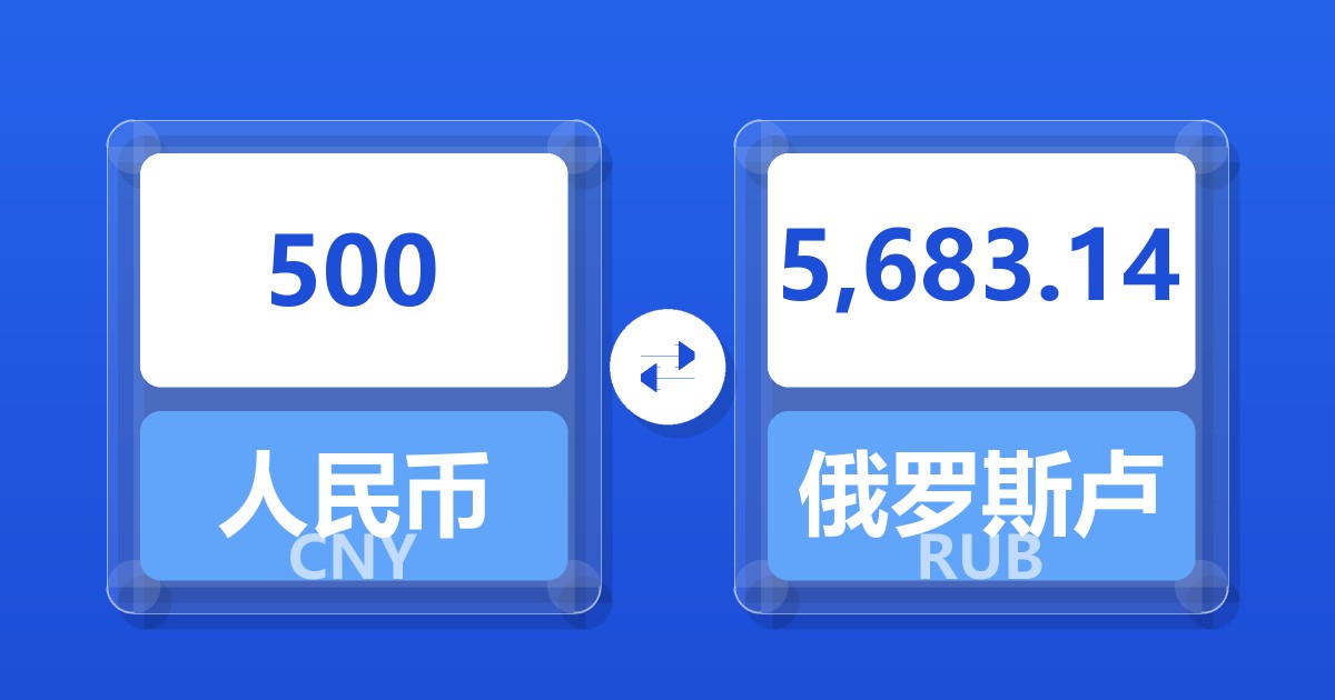 500人民币兑俄罗斯卢布