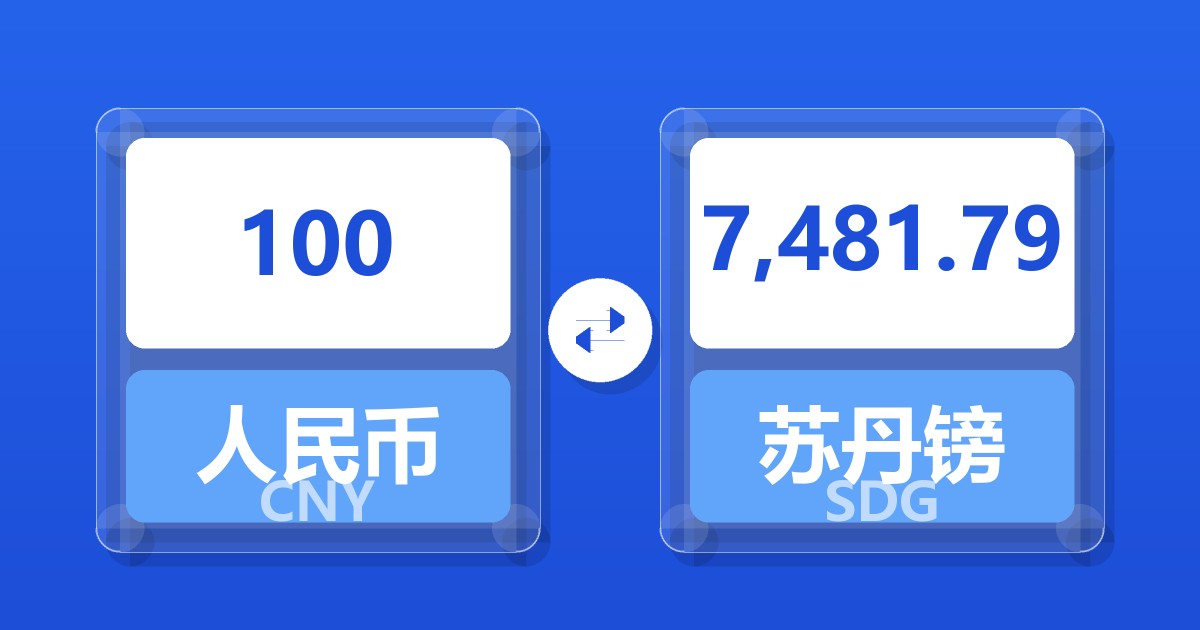 100人民币兑苏丹镑