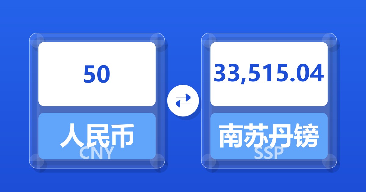 50人民币兑南苏丹镑