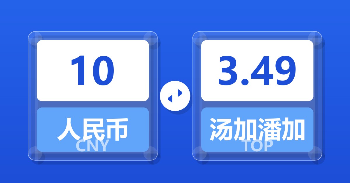 10人民币兑汤加潘加