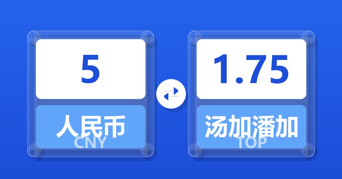 5人民币兑汤加潘加