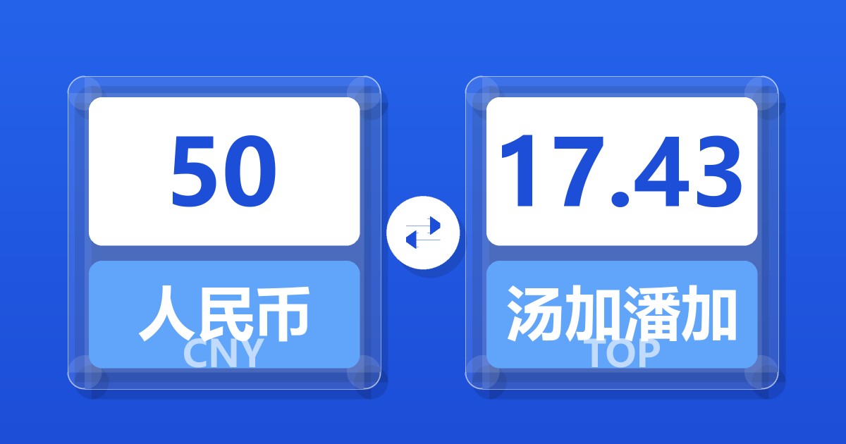 50人民币兑汤加潘加