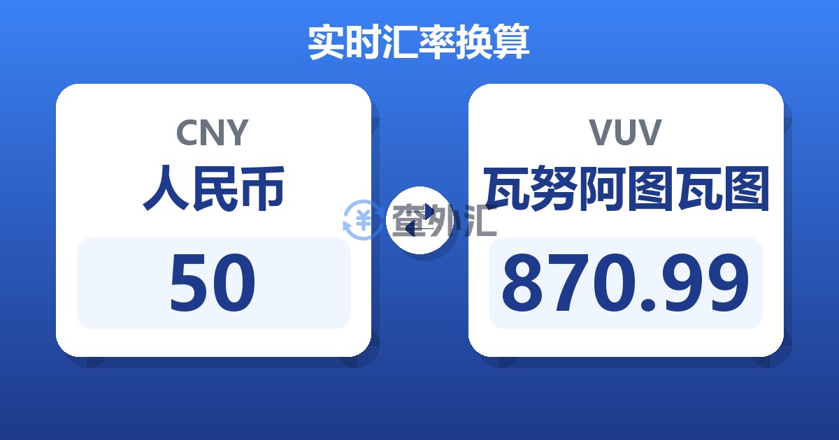 50人民币兑瓦努阿图瓦图