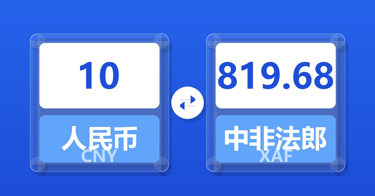 10人民币兑中非法郎