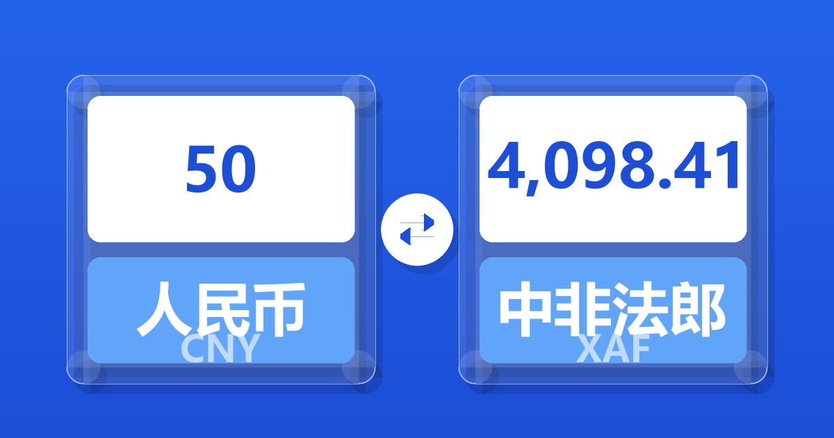 50人民币兑中非法郎