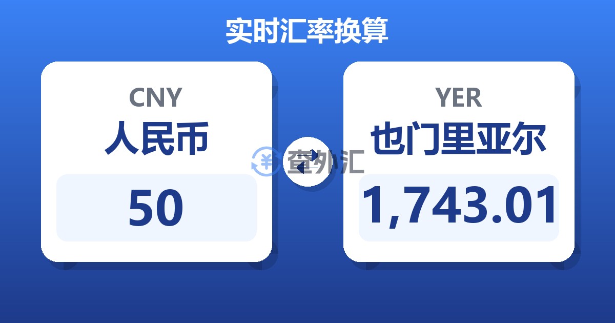 50人民币兑也门里亚尔