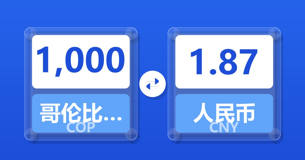 1,000哥伦比亚比索兑人民币