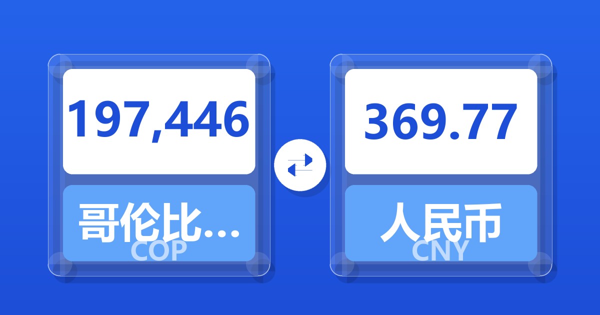 197,446哥伦比亚比索兑人民币