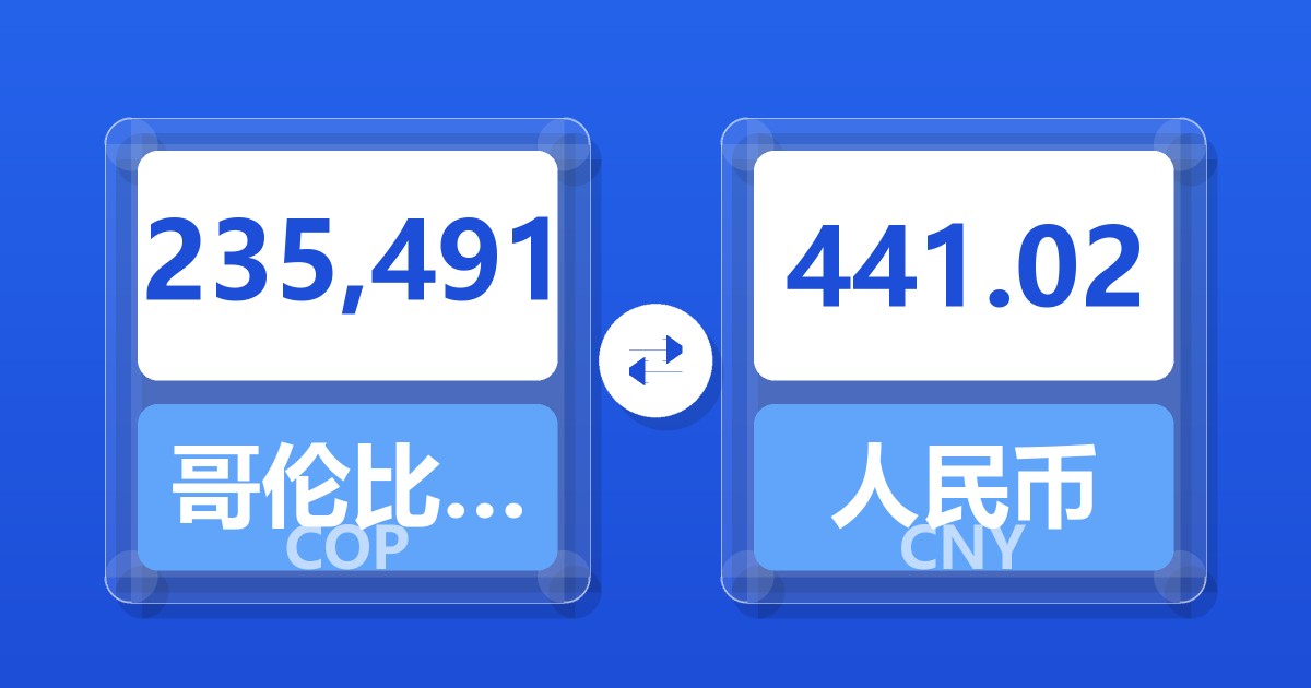 235,491哥伦比亚比索兑人民币
