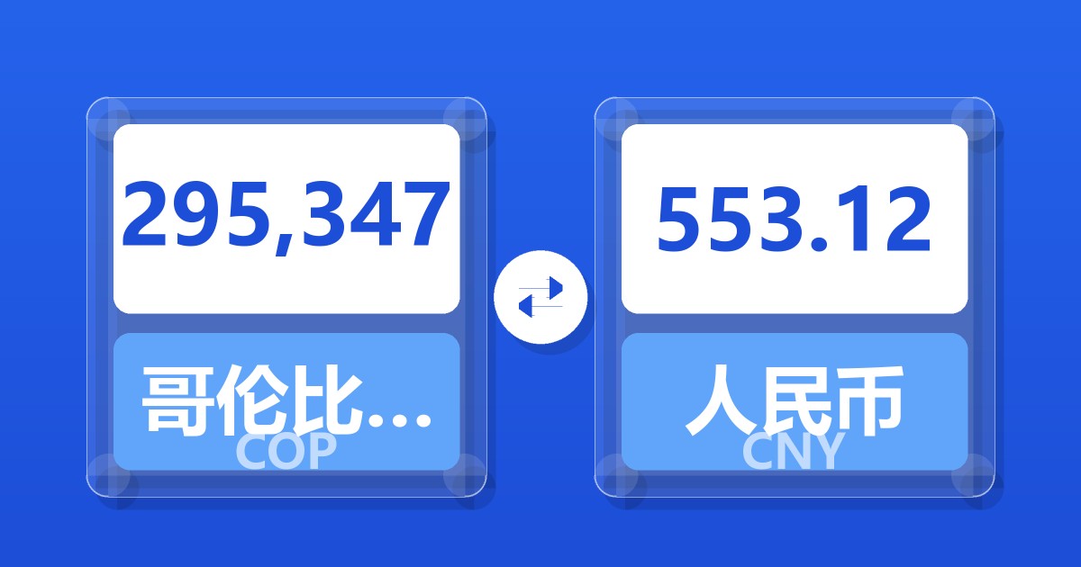 295,347哥伦比亚比索兑人民币