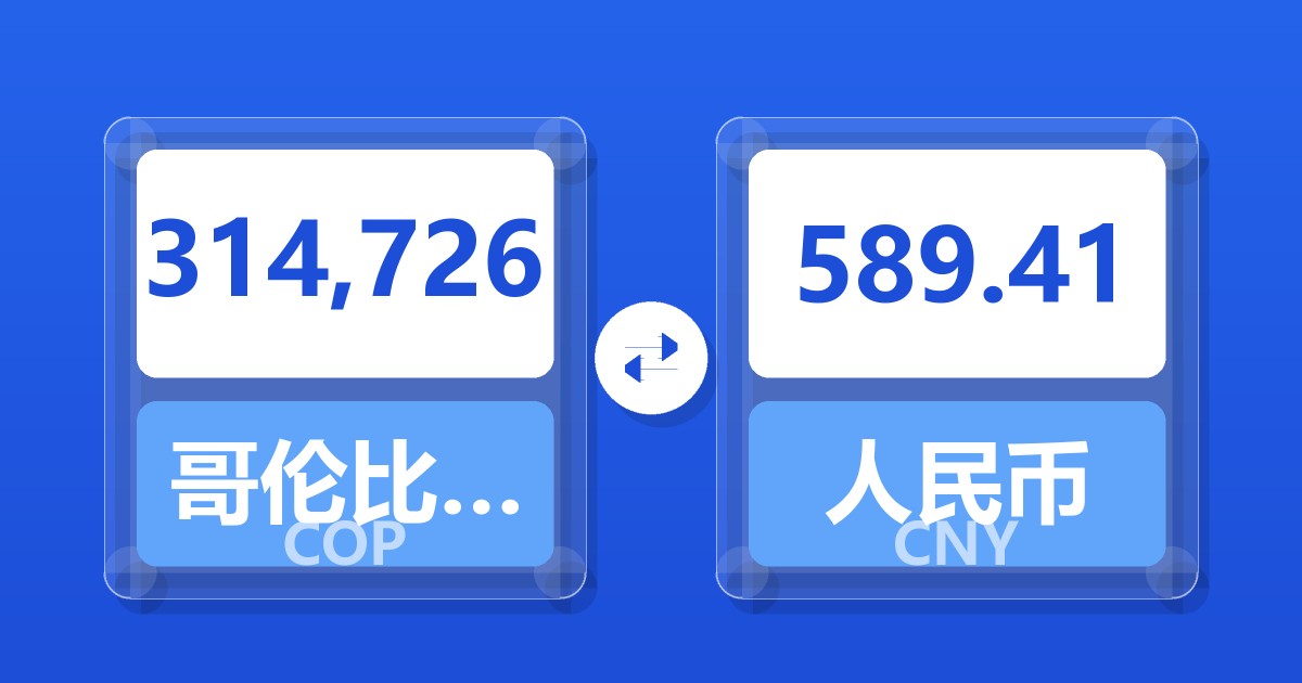314,726哥伦比亚比索兑人民币