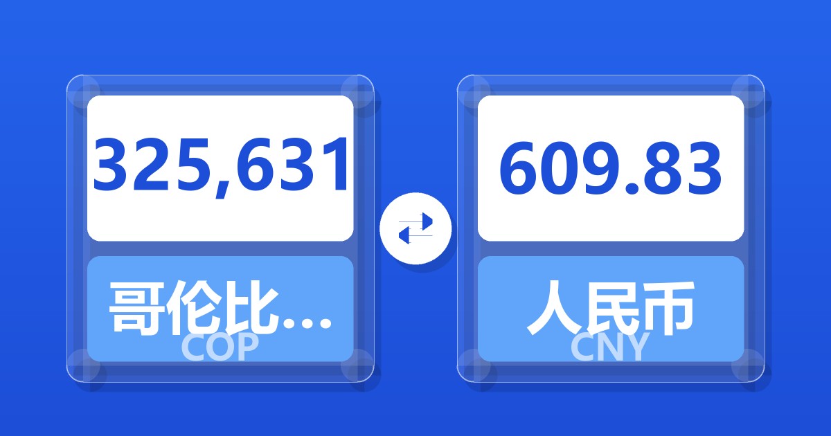 325,631哥伦比亚比索兑人民币