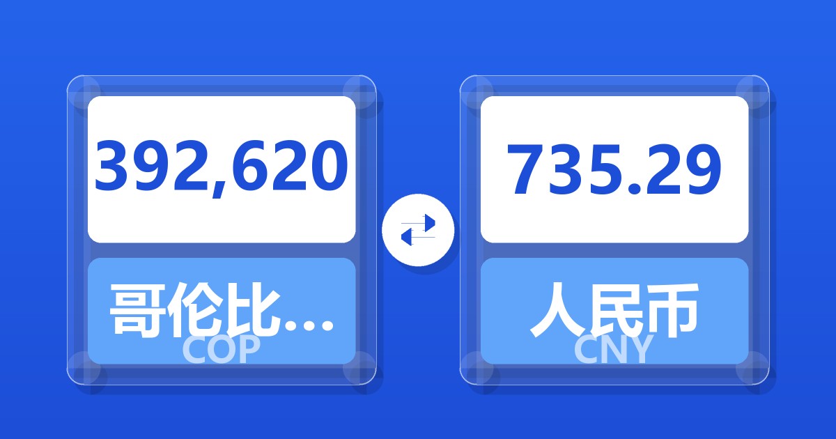 392,620哥伦比亚比索兑人民币
