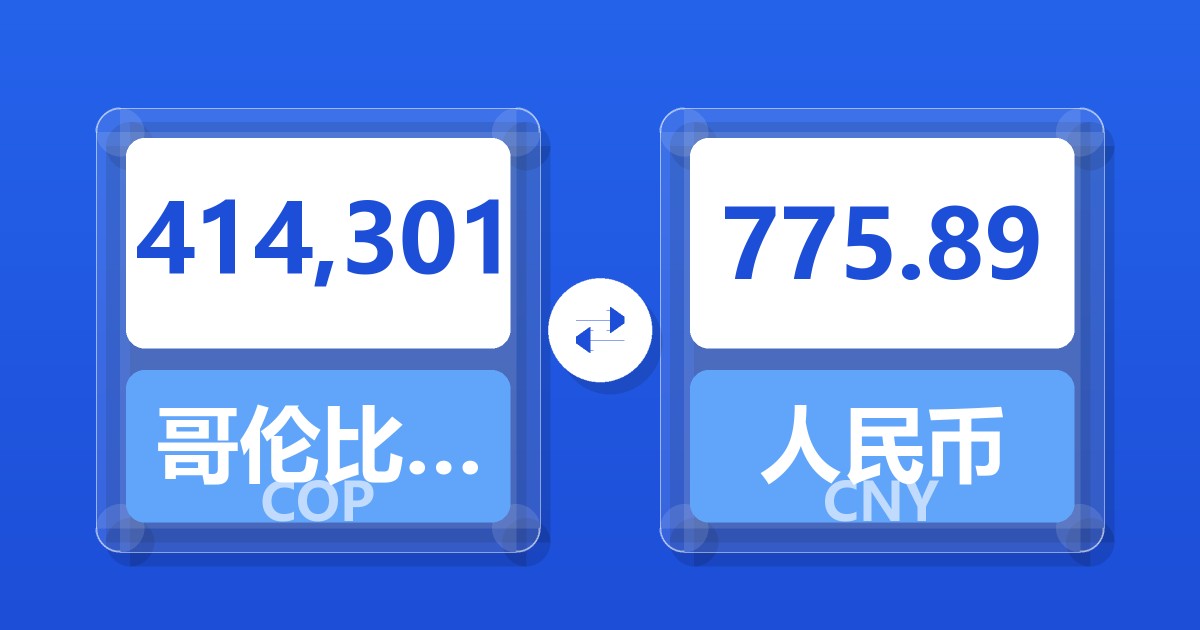 414,301哥伦比亚比索兑人民币