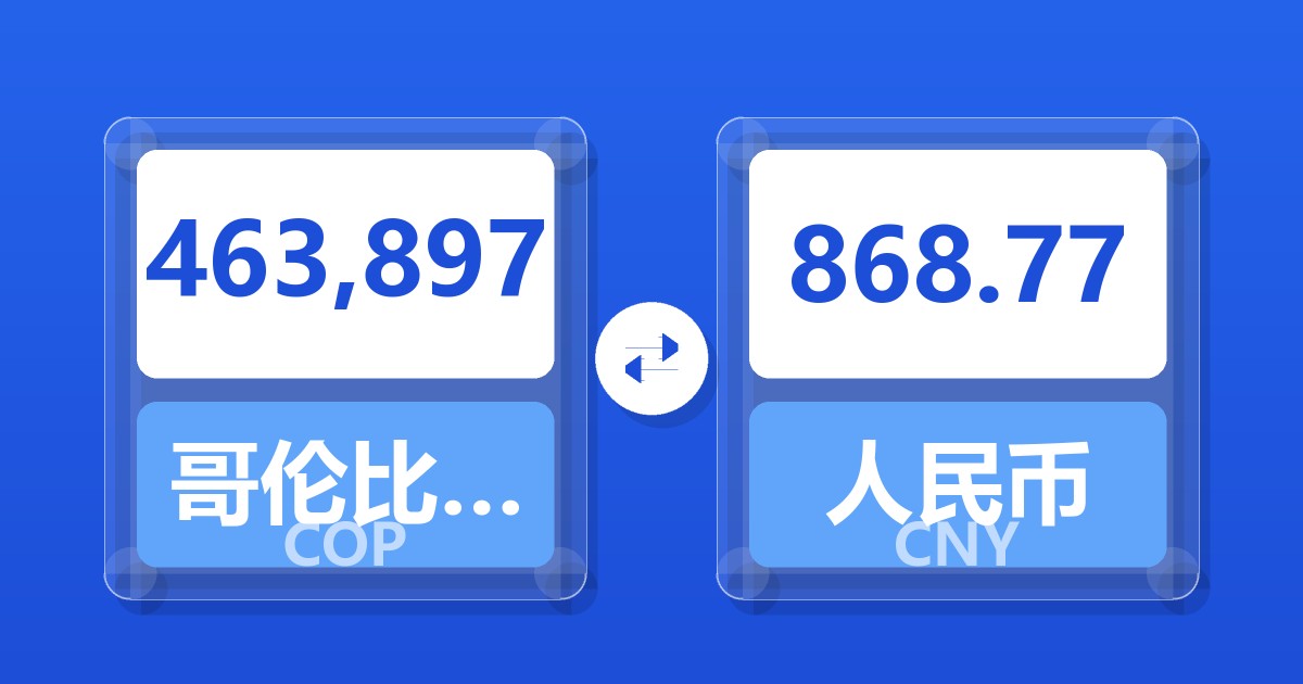 463,897哥伦比亚比索兑人民币
