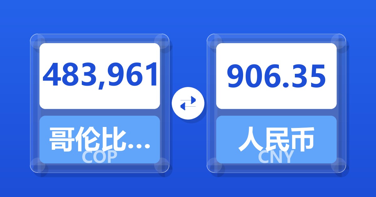 483,961哥伦比亚比索兑人民币