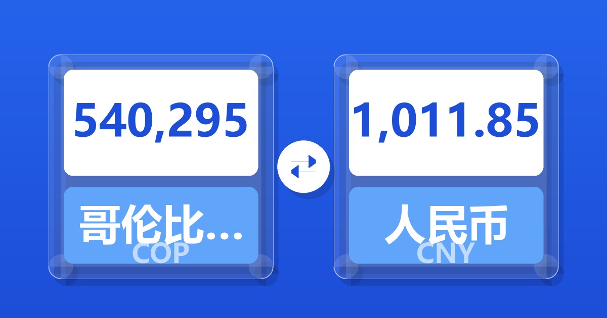 540,295哥伦比亚比索兑人民币