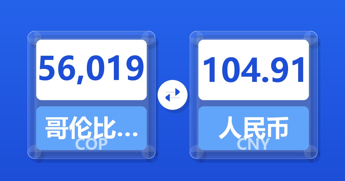 56,019哥伦比亚比索兑人民币