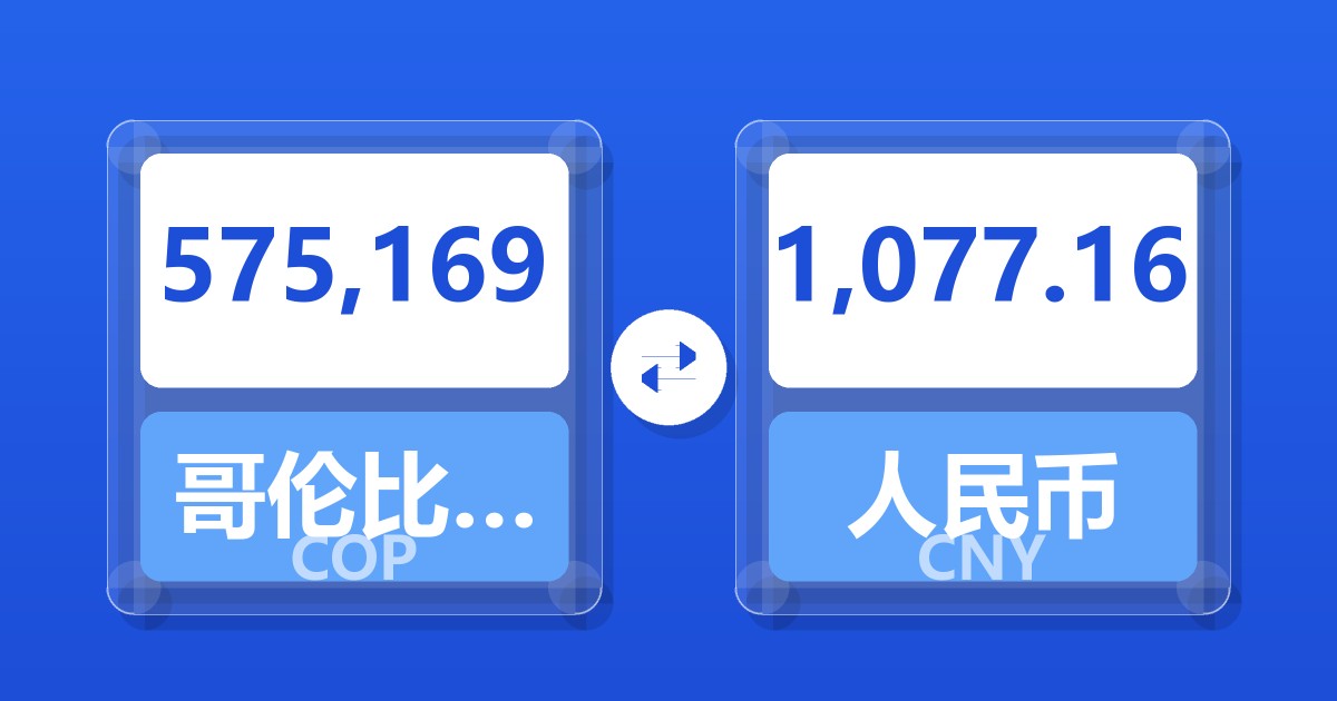 575,169哥伦比亚比索兑人民币