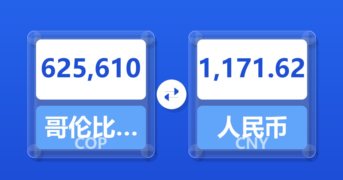 625,610哥伦比亚比索兑人民币