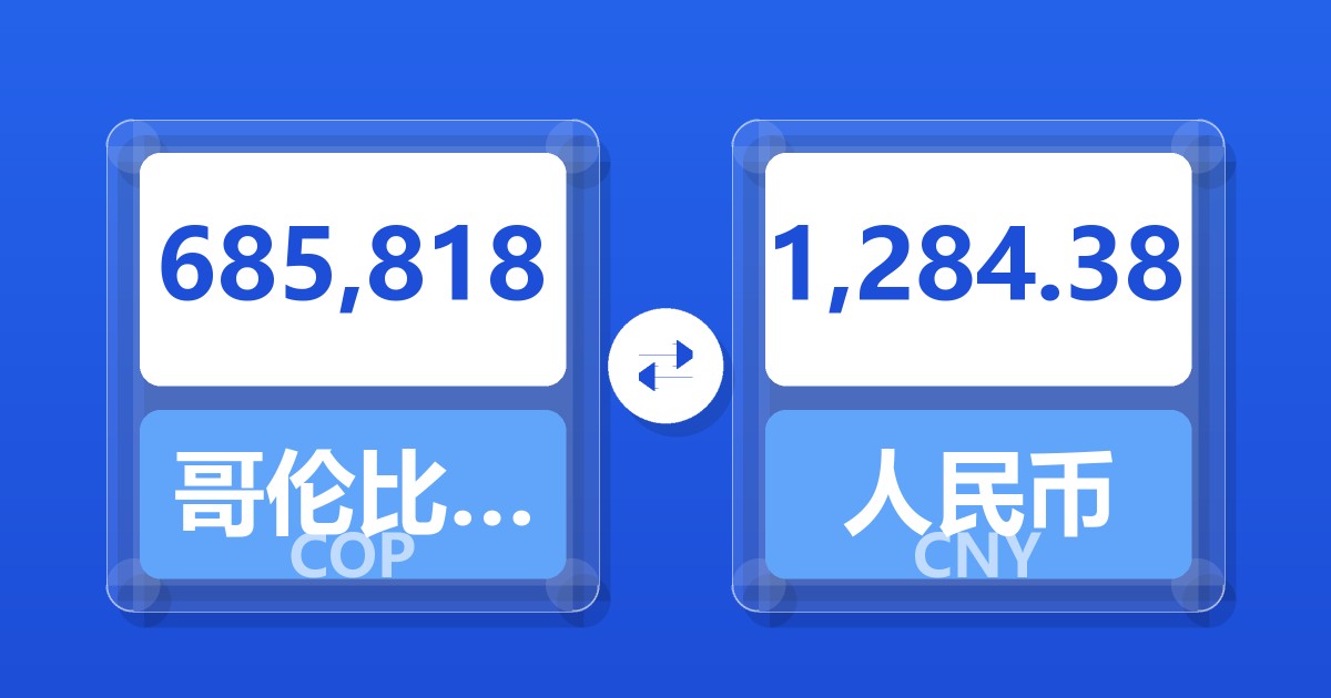 685,818哥伦比亚比索兑人民币