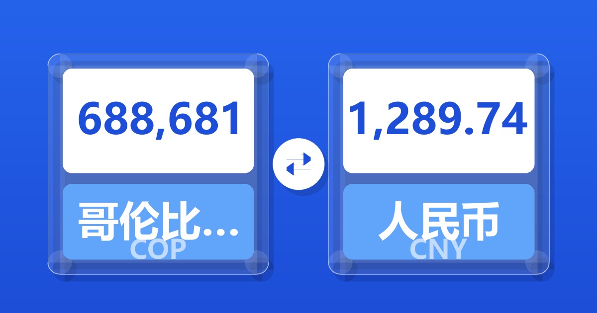 688,681哥伦比亚比索兑人民币