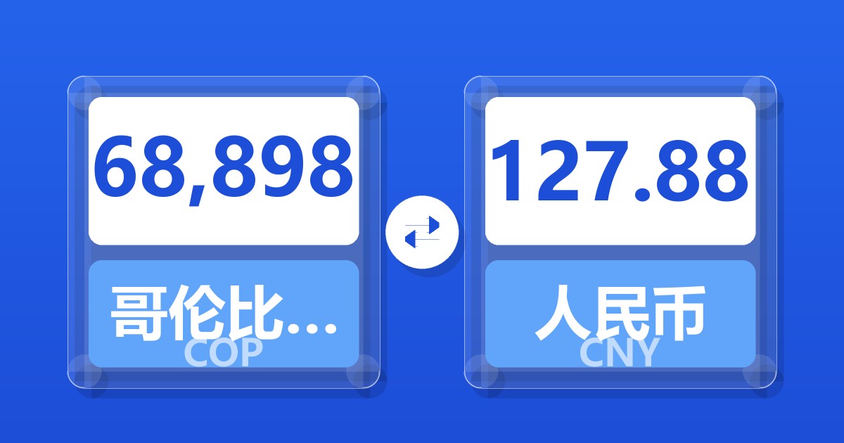 68,898哥伦比亚比索兑人民币