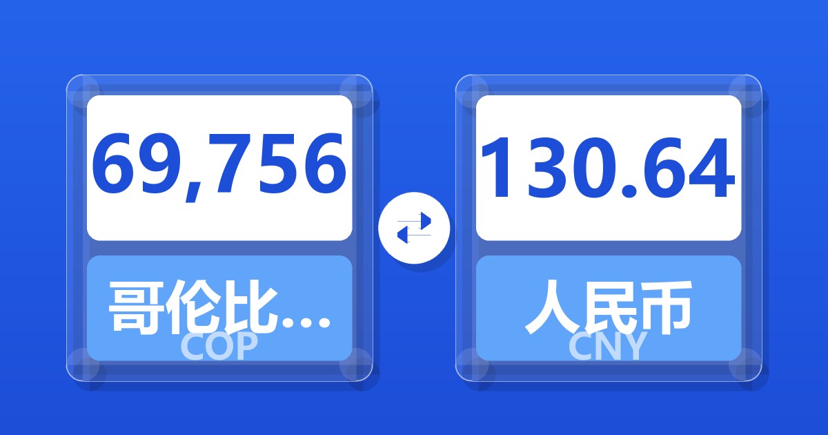 69,756哥伦比亚比索兑人民币