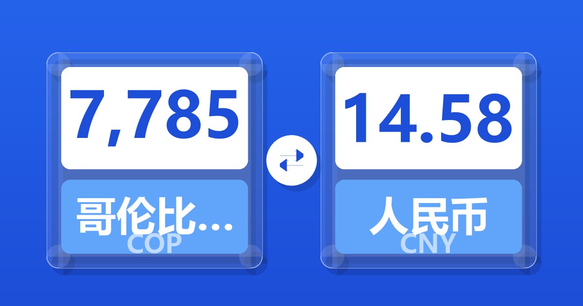 7,785哥伦比亚比索兑人民币
