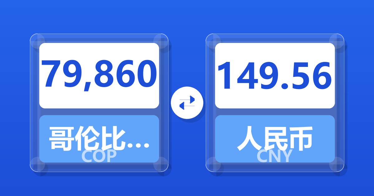 79,860哥伦比亚比索兑人民币