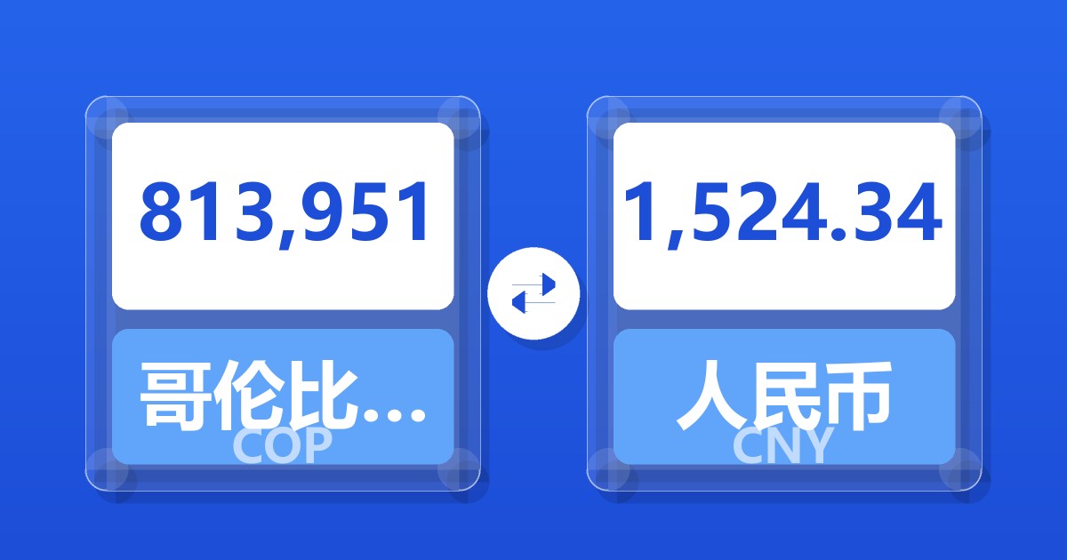 813,951哥伦比亚比索兑人民币