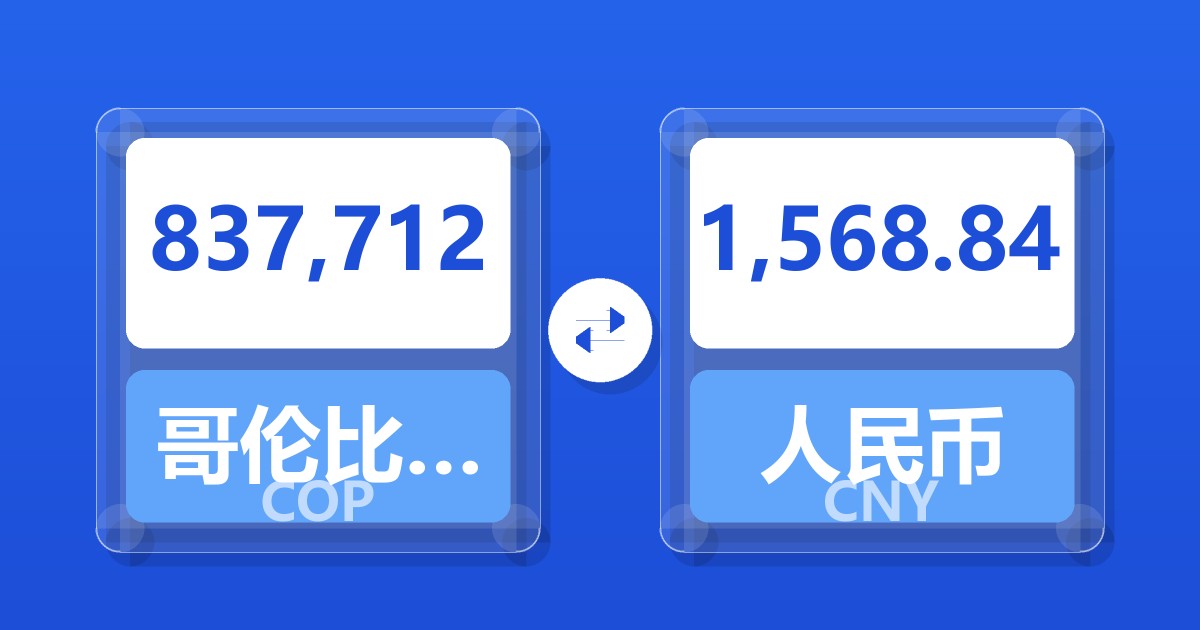837,712哥伦比亚比索兑人民币