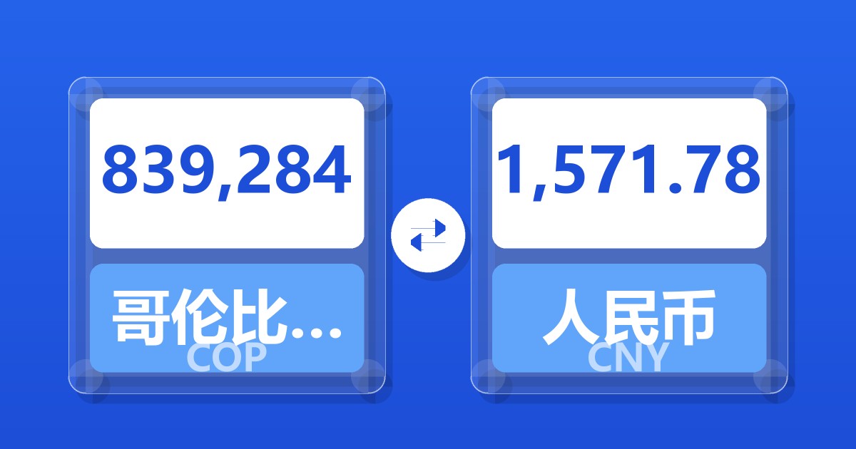839,284哥伦比亚比索兑人民币